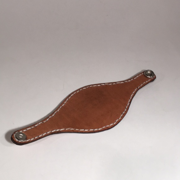 Boho Western Floral Tooled Leather Cuff Bracelet - Picture 8 of 14